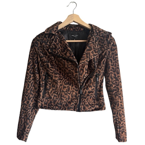 Romeo And Juliet Cheetah Print Motorcycle Jacket Size S - Picture 1 of 7